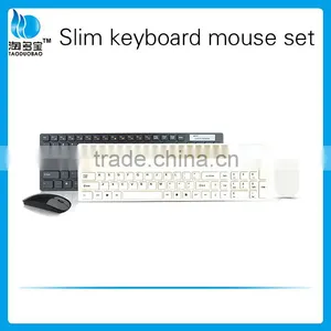 Slim Usb Ergonomics Standard Wireless Keyboard Mouse Set for PC thumbnail-1