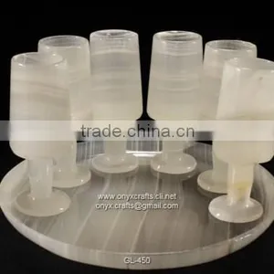White Onyx Champagne Glass Set of 6pc thumbnail-1