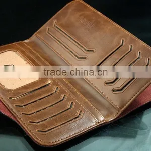 New Mens Leather Long Wallet Pockets ID Card Clutch Bifold Purse Brown thumbnail-4