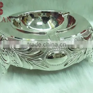 Good Quality Zinc Alloy Ashtray/customize Silver Metal Ashtray thumbnail-2