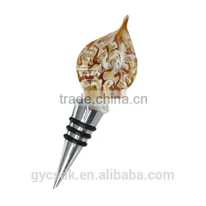 Novelty Leaf Shaped Murano Glass Wine Stopper Wine Accessory thumbnail-2