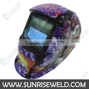 Safety FULL FACE Solar Powered Auto-darkening Welding Helmet for Portable Inverter MMA/TIG/MIG Welder thumbnail-1