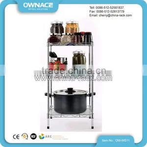 Adjustable Layers Light Duty Chrome Wire Shelving Rack thumbnail-1