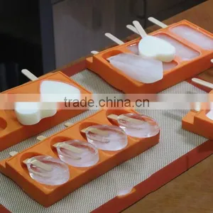 Quality Baking Supplies 3 Cavities Rectangle Oval Shaped Silicone Chocolate Lollipop Ice Cream Popsicle Molds Cake Pop Mould thumbnail-6