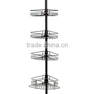 BathTub & Shower Tension Steel Pole Caddy 4 Shelf Oil Rubbed Bronze thumbnail-1