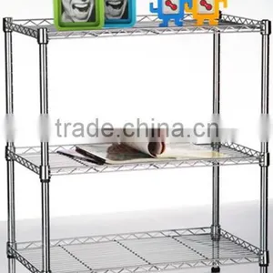 3 Tiers Steel Metro Shelf ;Steel Wire Shelf System With Chrome Finish thumbnail-2