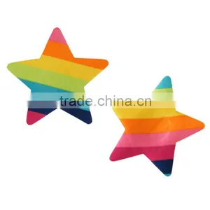100% Handmade Colorful Star Printed Sexy Women Nipple Cover thumbnail-1