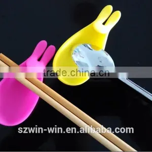 2015 Novelty Mr Rabbit Silicone Spoon and Fork and Chopstick Holder thumbnail-1