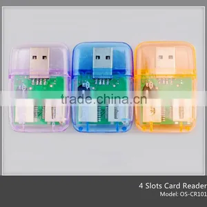 Wireless Smart Card Reader 4 Slots Plastic Pen Drive Card Reader(OS-CR101) thumbnail-1