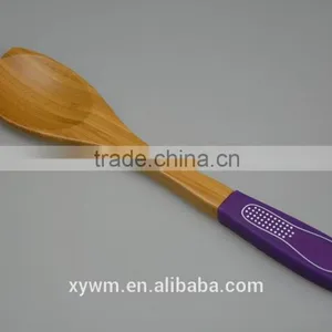 2015 Best Christmas GiftColorful Silicone Handle Bamboo Wooden Spatula and Spoon Set thumbnail-3