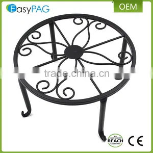 Best Selling Balcony Floor Standing Black Iron Metal Flower Pot Rack thumbnail-4
