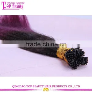 Cool Ombre Two Toned I Tip Hair Extensions Manufacturers Wholesale thumbnail-5