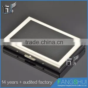 2016 Hot Sale Leather and Metal Business Card Holder Wholesale thumbnail-5