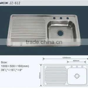 China Steel Sink Single Bowl Kitchen Sink With Drainboard Hot Sales Sink in Mexico thumbnail-1