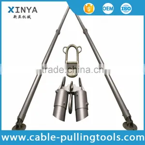Aluminum Alloy A-shape Tubular Gin Pole With Manual Winch for Small Pole Erection thumbnail-1