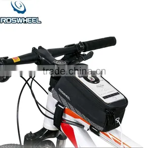 Roswheel Bicycle Mobile Phone Pouch Storage Bag 5.2/5.7inch Touch Screen Frame Front Tube Bicycle Bags thumbnail-1
