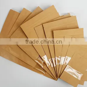 Custom Print Sealable Stand up White Kraft Paper Bag With Clear Window thumbnail-4
