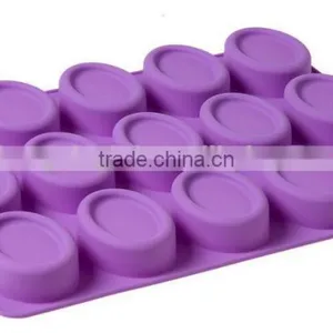 15 Cavity Oval Shaped Silicone Handmade Flexible Cake Soap Mold thumbnail-1