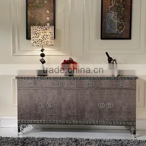 F346 2015 Hot Sale Glass Top Modern Stainless Steel Console Table thumbnail-6