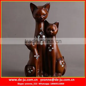 Cat Family Sweet Animal Resin Sculpture thumbnail-1