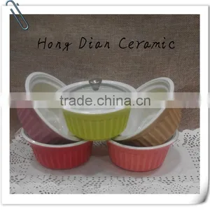 Stoneware -mini Casserole With Lid, Ceramic Ramekin Wholesale,ceramic Bowl Wholesale thumbnail-2
