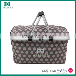 Private Logo Oxford Fabric Folding Custom Picnic Basket thumbnail-1