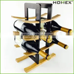 Curved Bamboo Designed Wine Stand Wine Rack Homex BSCI/Factory thumbnail-1