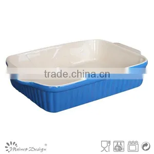 Ceramic Square Embossed Blue Bakeware thumbnail-1