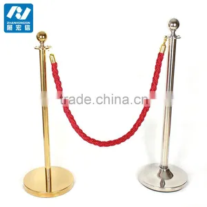 2 Pcs Velvet Rope Stanchion Gold Color Post Crowd Control Queue Line Barrier thumbnail-5