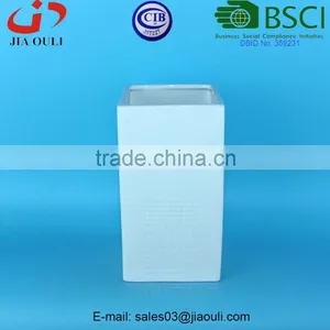Dehua Porcelain Hot Sales Ceramic Tall Square Vase, Ceramic Vase in White thumbnail-2