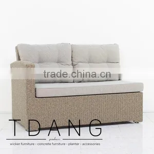 Belvedere Right Hand Wicker Bench - Vietnam Poly Rattan - Outdoor Wicker Furniture thumbnail-2
