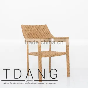 Latte Wicker Dining Chair - Garden Furniture Outdoor - Poly Rattan Furniture thumbnail-2