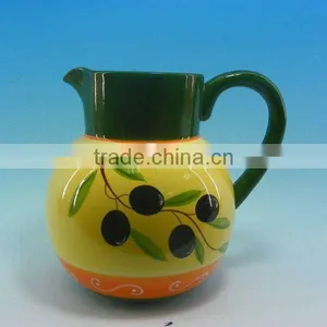 USA Hot Sale Huge Yellow DeHua Ceramic Water Pitcher With Handle thumbnail-1