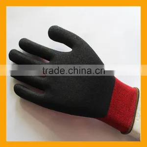 Black Sandy Finish Nylon Nitrile Working Gloves thumbnail-1