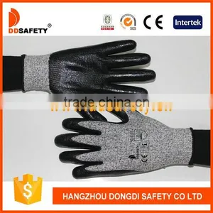 DDSAFETY 2017 Black Nitrile Coated Gloves Cut Resistance Gloves thumbnail-2