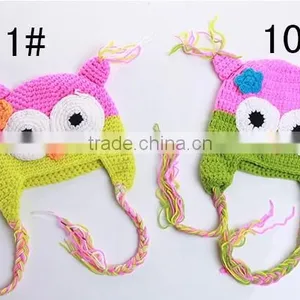 2015 Kids Owl Animal Hat Winter Crochet Hats Handmade Cartoon Knitted Hat thumbnail-3