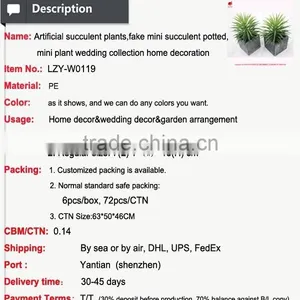 Artificial Succulent Plants Fake Little Succulent Potted Mini Plant Wedding Collection Home Decoration thumbnail-3