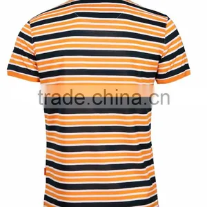 Mens Cotton Design Plain Slim Striped t Shirt thumbnail-2