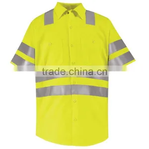 Hi-Visibility Yellow Safety Work Shirt - Class 3 Level 2 thumbnail-1