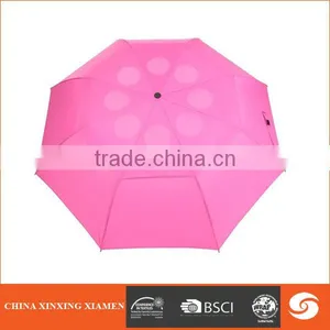 Rubber Handle Promotional High Quality Double Layer 2 Fold Umbrella thumbnail-4