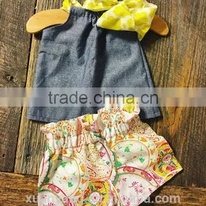 2017 Boutique Smocked Girls Clothing Rampers Printing Ruffle Baby Clothes Clothing Set thumbnail-1