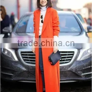 100% Hand Made Fashion Orange Winter Coats Winter Women Coat thumbnail-1