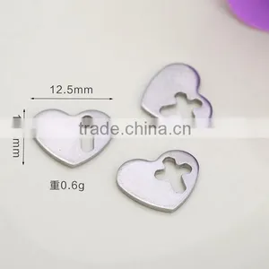 New Hollow Cross Love Heart Design Steel Charms Diy Love Heart Stainless Steel Charm Tags for 2016 Jewelry Parts thumbnail-1