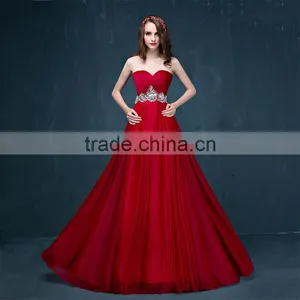 MGOO New Custom OEM Wine Red Handmade Wedding Dress Elegant Dinner Party Dress Top Design Prom Dress 2067 thumbnail-2
