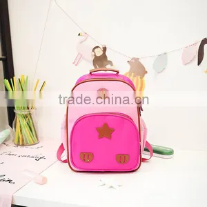 School Backpack Kids Baby Zippers Stars Prints Bags for Children PU thumbnail-5