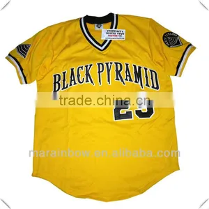 Pyramid Pullover V Neck Baseball Jersey With Embroidery Cheapest Price Custom Made thumbnail-1