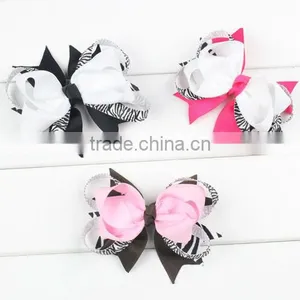 4" Zebra Loop Hair Bows thumbnail-1