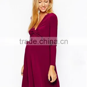 Maternity Exclusive Swing Dress With Twist Front thumbnail-1