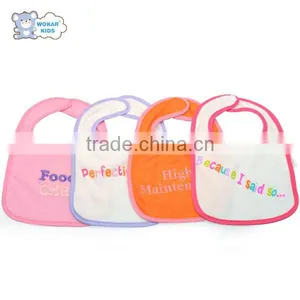 2016 China Supplier Embroidered Letter Baby Bibs 100% Cotton thumbnail-4
