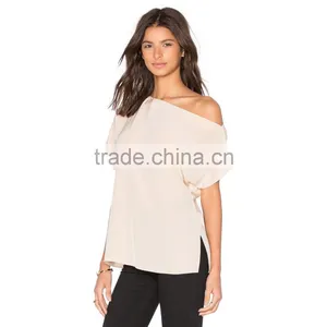 Hot Sell Lady Fashion Cutting Blouse Design thumbnail-2
